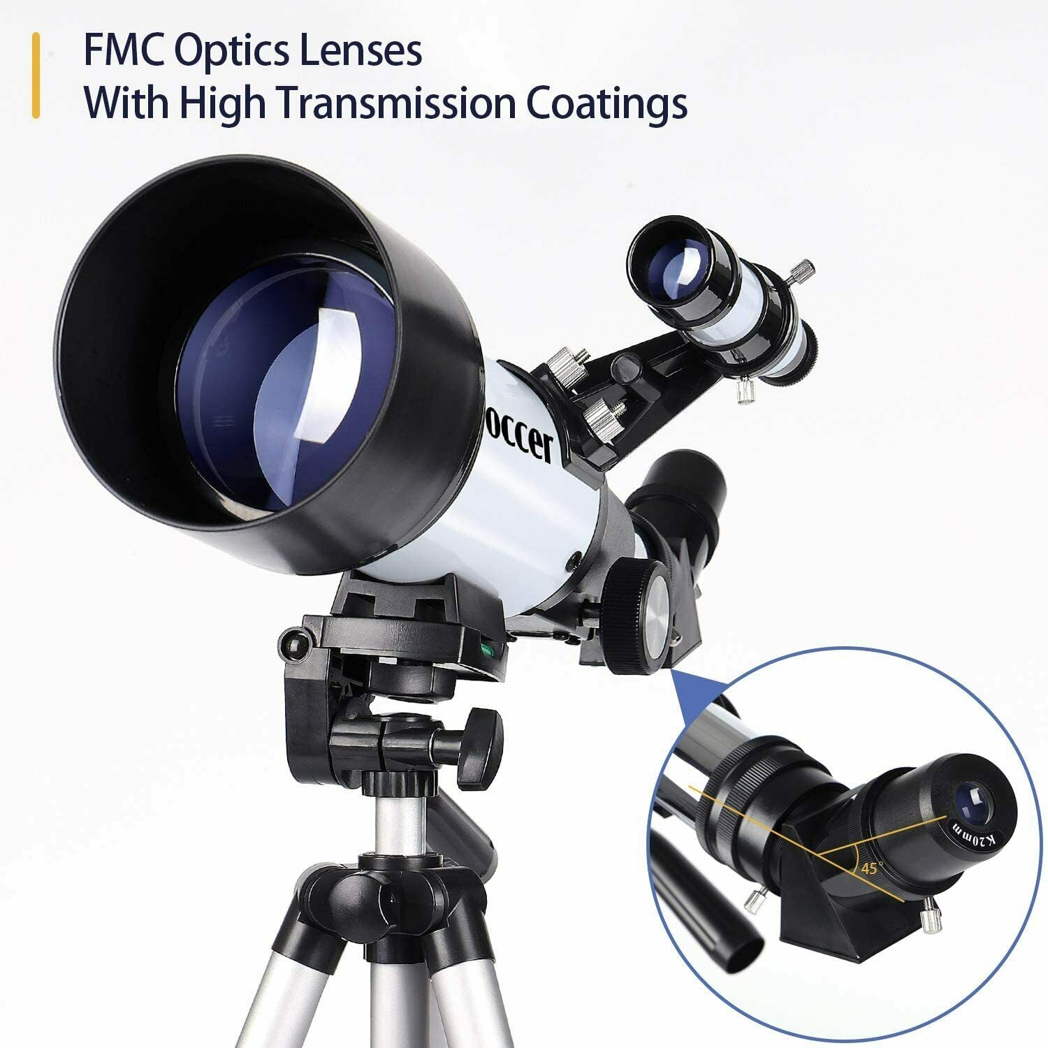 SKONYON 望遠鏡 子供 初心者 大人用 70mm 天文学屈折望遠鏡 調節可能な三脚付き - 子供へのプレゼントに最適な望遠鏡