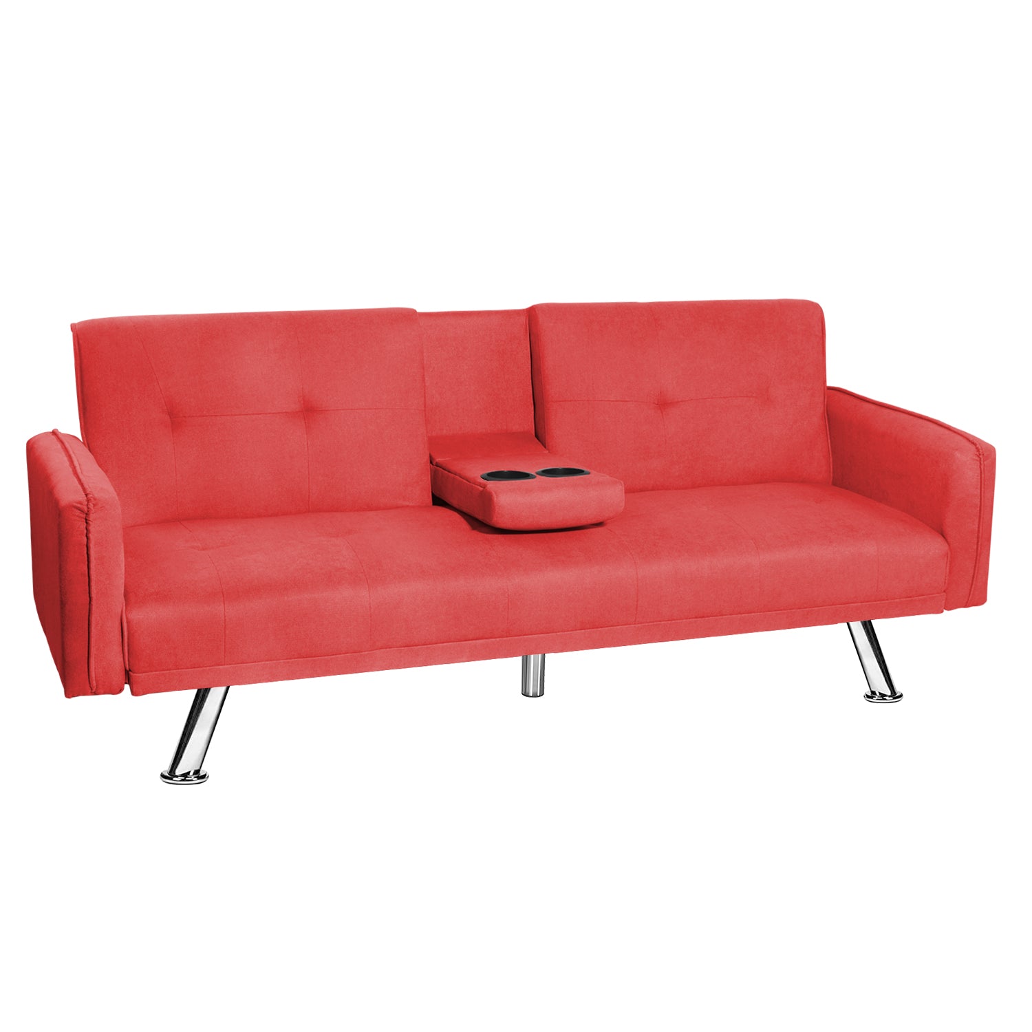 モダンでシンプルなソファ、リビングルームソファ、クッション付き、多機能、無垢材フレーム(赤)