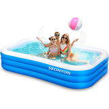 SKONYON Inflatable Pool Full-Sized Family Lounge Pools Thicker abrasion resistant material ,118