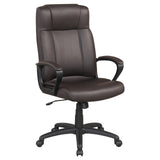 Faux Leather Office Chair Computer Desk Chair with Rocking Function-Brown