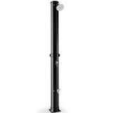 7.2 Feet Solar-Heated Outdoor Shower with Free-Rotating Shower Head-Black