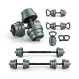Adjustable Weight Dumbbell Set with Connector-Black  Gray