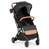 Lightweight Baby Stroller Compact Travel Stroller with One-Hand Folding-Black
