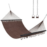 Caribbean Hammock with Spreader Bar for Patio Poolside-Brown