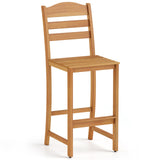 Solid Acacia Wood Bar Stools Heavy-duty Outdoor Barstools with 400 LBS Max Load