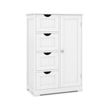 Standing Indoor Wooden Cabinet with 4 Drawers-White