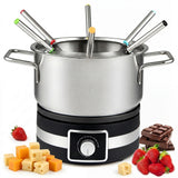 1200W Electric Fondue Pot Set with Removable Stainless Steel Pot and 6 Forks