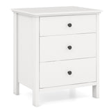 3-Drawer Wooden Nightstand Modern Bedside Table-White
