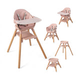 6-in-1 Baby High Chair with Removable Dishwasher and Safe Tray-Pink