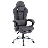 Gaming Chair Height Adjustable Computer Chair with Headrest and Lumbar Support-Gray