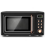 700W Retro Countertop Microwave Oven with 5 Micro Power and Auto Cooking Function-Golden