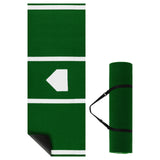 10 x 3.8 ft Baseball and Softball Hitting Mat with Home Plate-Green