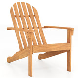 Acacia Wood Outdoor Adirondack Chair with Ergonomic Design-Natural