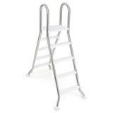 75.6in Above Ground Pool Ladder A-Frame Swimming Pool 4-Step Ladder for Up to 55in Pool Wall Height