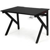 K-Shaped Gaming Desk with Cup Holder Headphone