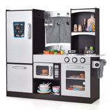 Kids Wooden Modern Kitchen Cooking Pretend Play Set