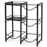 3-Tier 5 Gallon Water Jug Holder with Shelves-Black