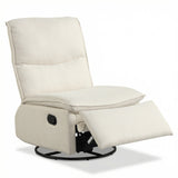 360 Swivel Rocking Chair with Cushioned Back for Living Room-Beige