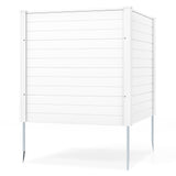Freestanding 48 x 48 Inch Air Conditioner Fence with Metal Ground Stakes-White