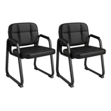 Waiting Room Guest Chairs Set of 2 Leather Office Reception Chairs-Set of 2