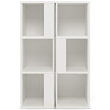 3-Tier 6 Cube White Freestanding Bookcase with Anti-toppling Device