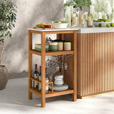 Patio Acacia Wood Storage Cabinet Patio Buffet Cabinet Bar Table