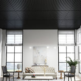 12-Pack PVC Slat Wall Panels for Interior Wall Decoration for Living Room and TV Background-Black