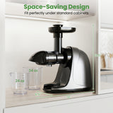 Cold Press Juicer Machine with 95% High Yield and 2-Speed Modes-Sliver
