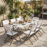 6 FT Plastic Fold-in-Half Camping Table-White