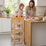 3-in-1 Wooden Kids Toddler Kitchen Step Stool with Blackboard-Orange