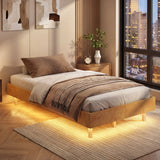 Twin/Full/Queen Size Floating Bed Frame with LED Lights for Bedroom-Twin