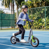 Height Adjustable Kid Kick Scooter with 12 Inch Air Filled Wheel-Grey