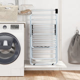2-Tier Foldable Clothes Drying Rack with Adjustable Gullwing
