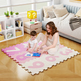 9 Pieces Interlocking Foam Puzzle Floor Mat with 3 Marker Discs-PI