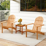 Acacia Wood Outdoor Adirondack Chair with Ergonomic Design-Natural