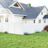 Freestanding 48 x 48 Inch Air Conditioner Fence with Metal Ground Stakes-White