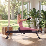 Foldable Pilates Reformer Machine for Home Gym Large Pilates Equipment-Black