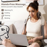 Neck Shoulder Massager 4D Deep Tissue Kneading Shiatsu Massage Machine-Beige