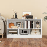 Kids 2-Shelf Bookcase 5-Cube Wood Toy Storage Cabinet Organizer-White