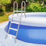 75.6in Above Ground Pool Ladder A-Frame Swimming Pool 4-Step Ladder for Up to 55in Pool Wall Height
