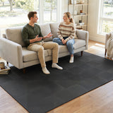 18 Pack Interlocking EVA Foam Floor Tiles with Boarders-Black