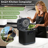 4 L Electric Composter with Lid and LED Display for Kitchen-Black