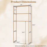 3-Tier Over The Toilet Storage Rack with Open Shelves-Gray
