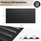12-Pack PVC Slat Wall Panels for Interior Wall Decoration for Living Room and TV Background-Black