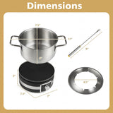 1200W Electric Fondue Pot Set with Removable Stainless Steel Pot and 6 Forks