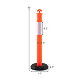 3 Pack Traffic Delineator Posts with Fillable Base for Parking Lots and Construction