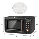 700W Retro Countertop Microwave Oven with 5 Micro Power and Auto Cooking Function-Golden