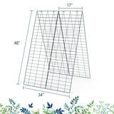 A-Frame Garden Trellis for Climbing Plant with Ground Stake and Cable Tie-Green