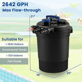 4000 Gallons Pond Pressure Bio Filter with 13W UV Light