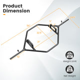 Standard Hex Trap Bar with 2 Spring Collars and Foldable Handle-Black